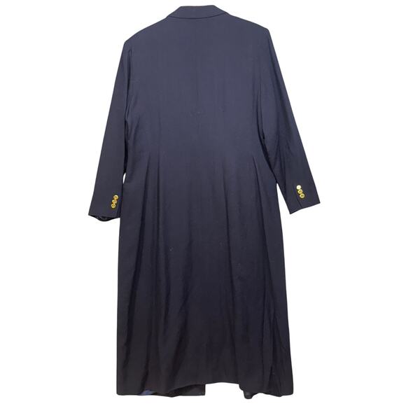 Harve Benard Vintage Navy Blue Wool Gold Button Dressy Trench Coat Women 20W - Picture 5 of 7